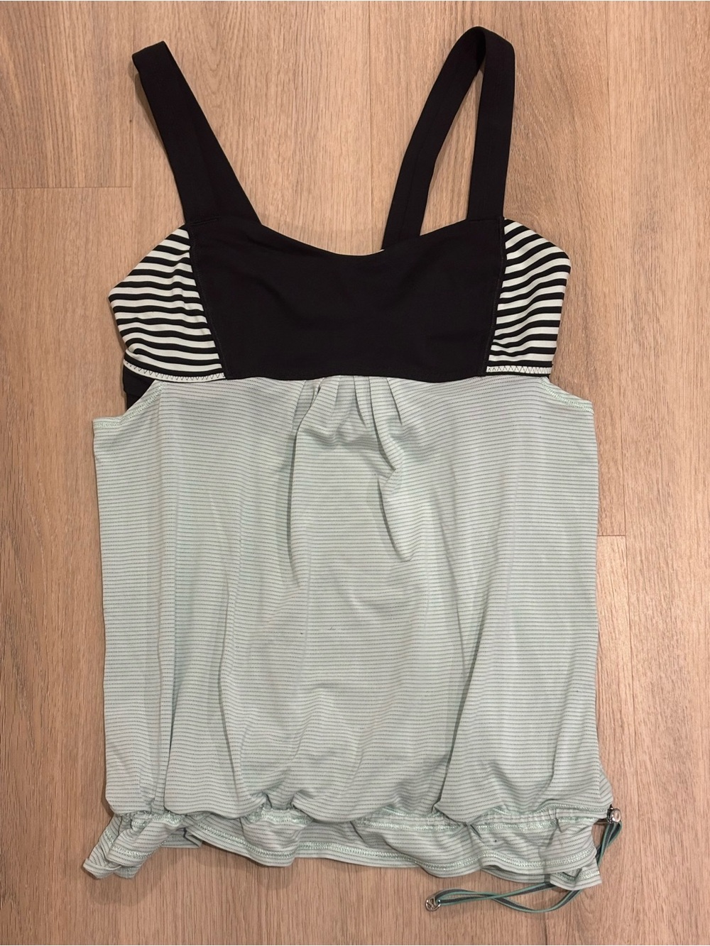lululemon athletica Black & Mint Striped Tank Top
